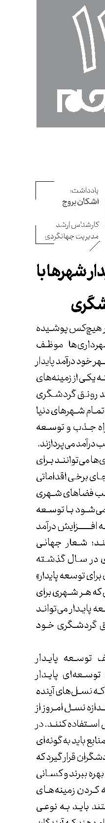 توسعه پایدار شهرها با گردشگری