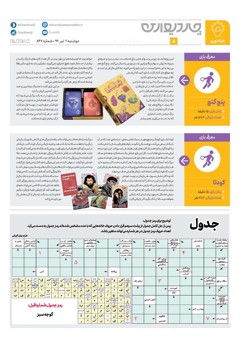روزنامه تاریخ ۲ تیر ۱۳۹۹