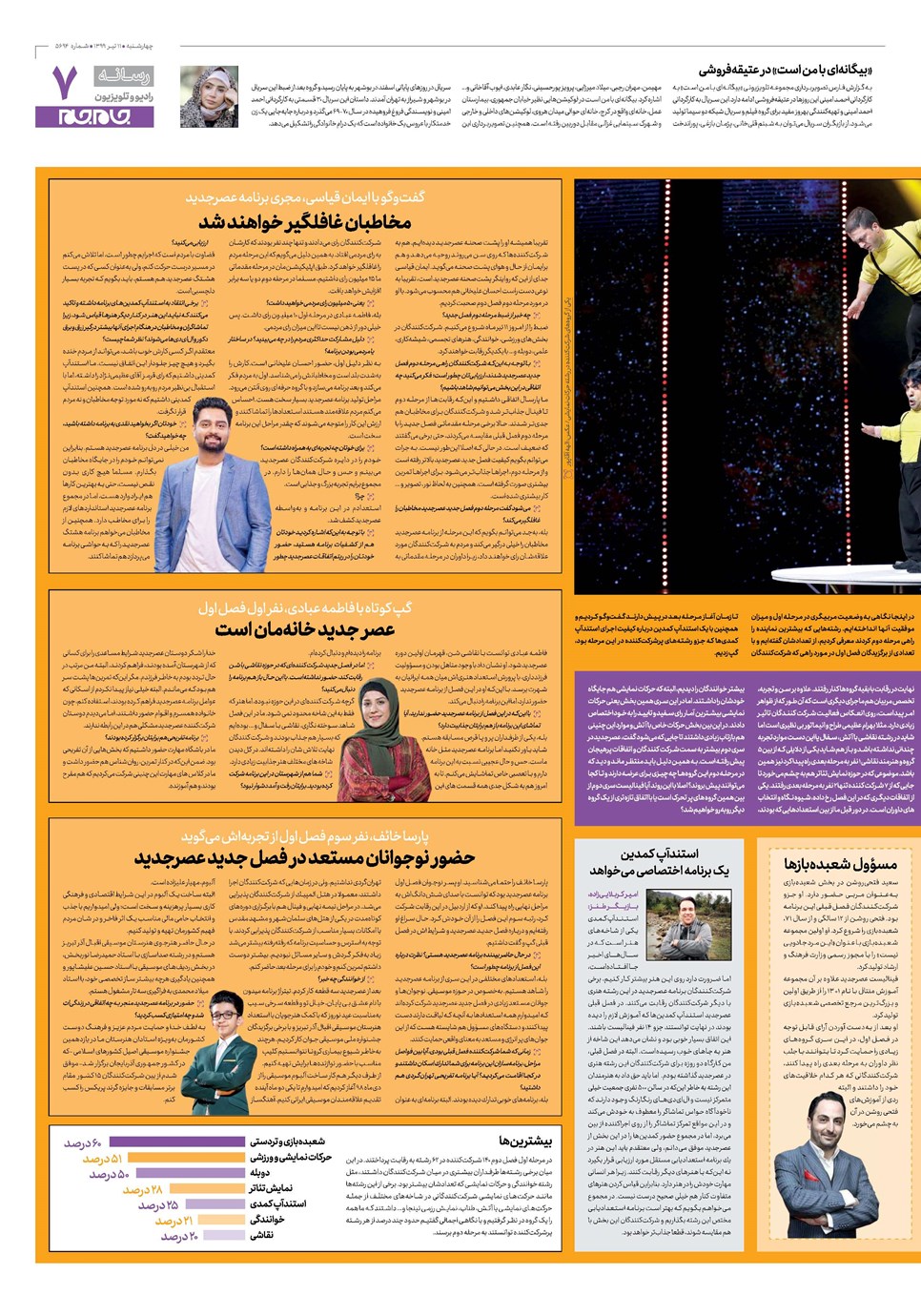روزنامه تاریخ ۱۱ تیر ۱۳۹۹