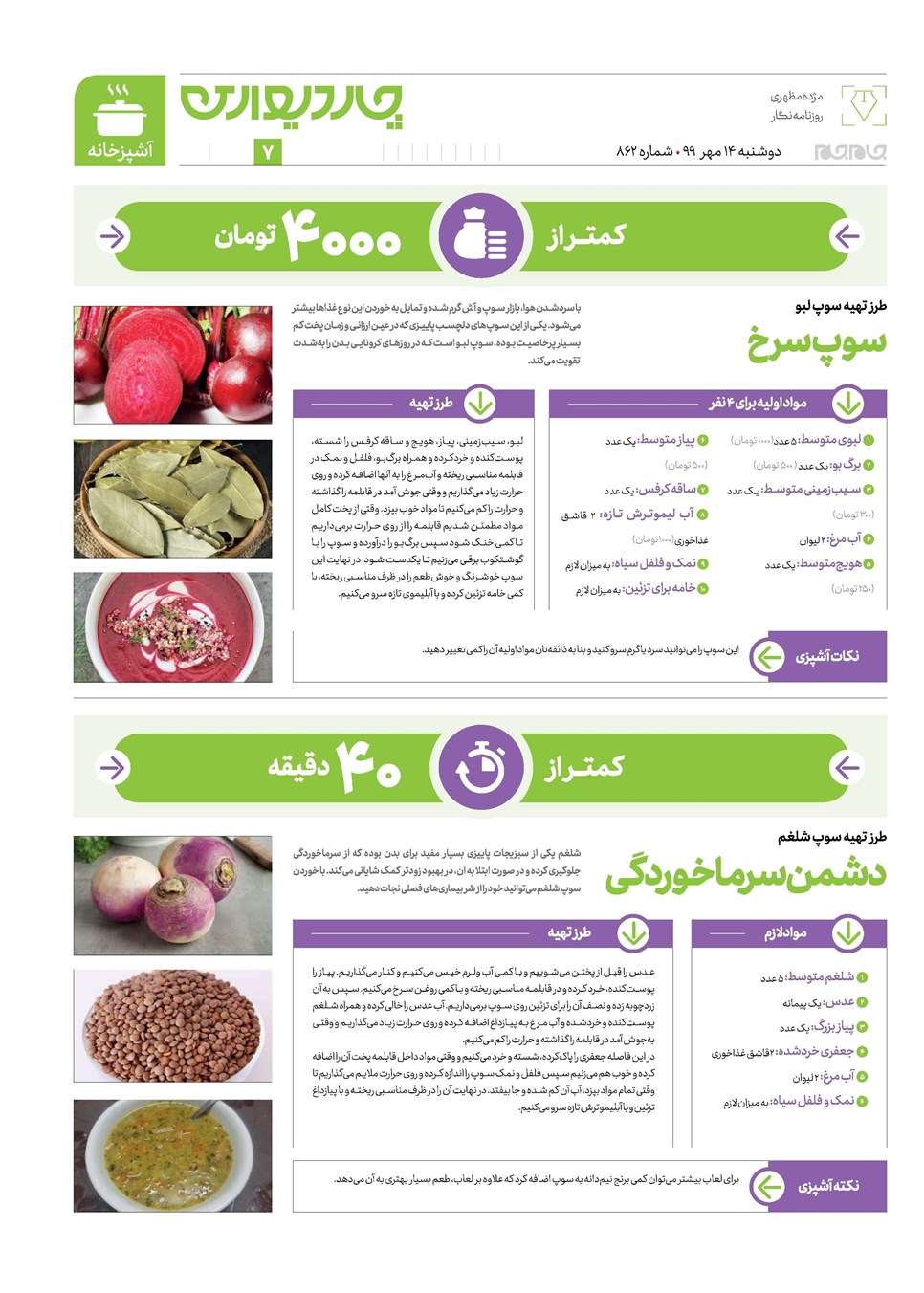 روزنامه تاریخ ۱۴ مهر ۱۳۹۹