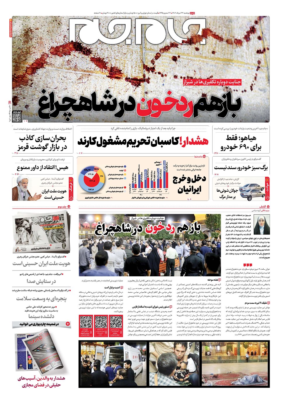 روزنامه تاریخ ۲۳ مرداد ۱۴۰۲