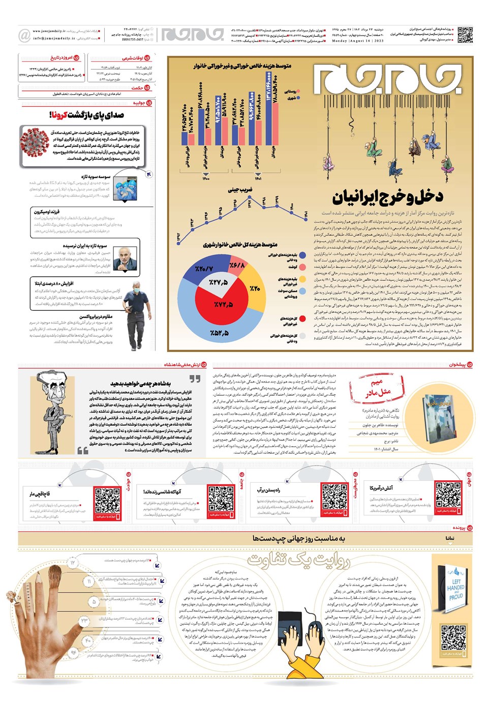 روزنامه تاریخ ۲۳ مرداد ۱۴۰۲