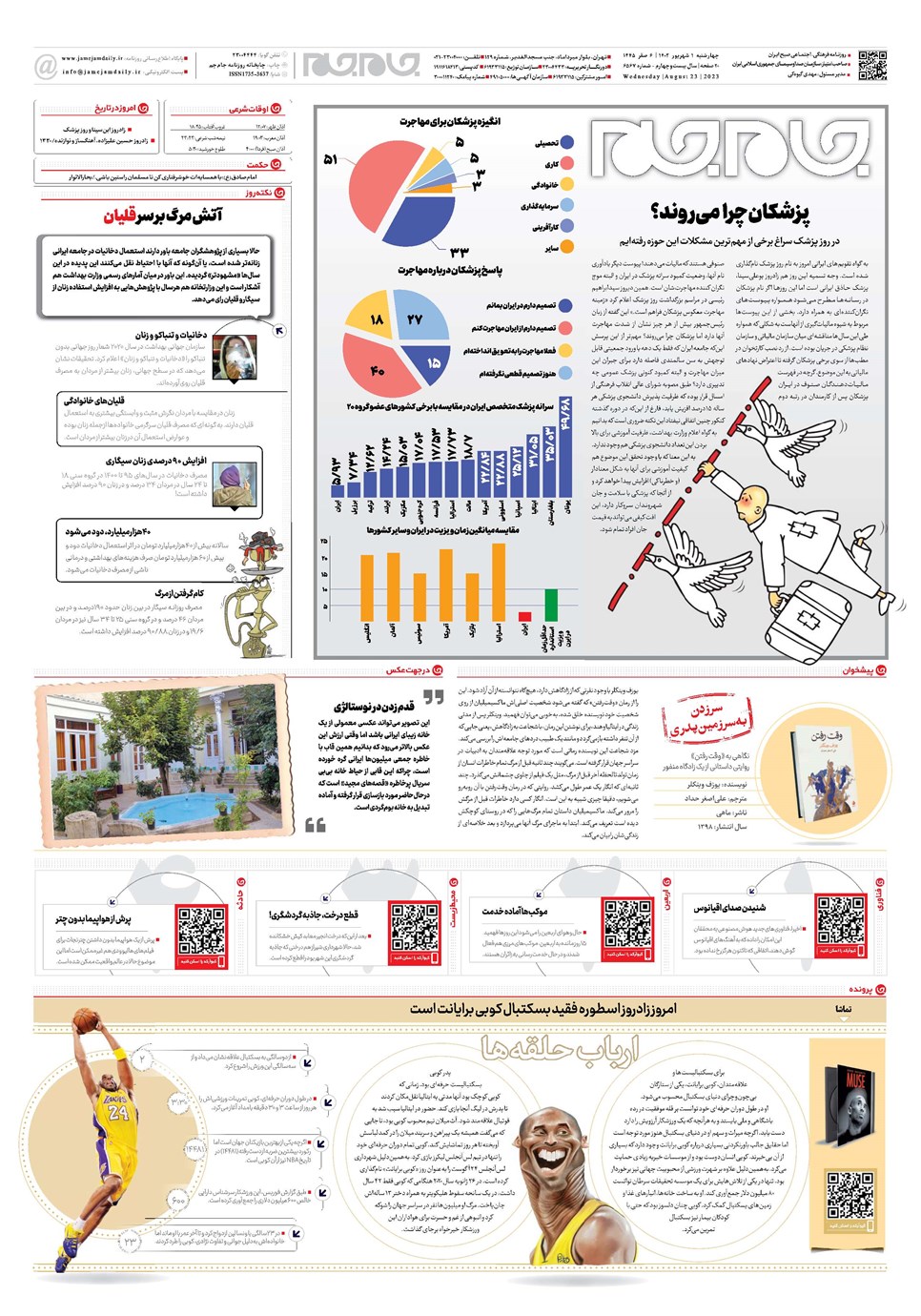 روزنامه تاریخ ۱ شهریور ۱۴۰۲