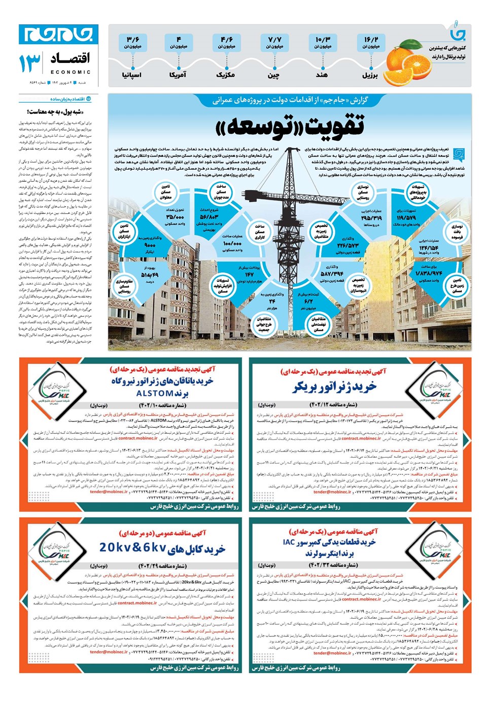 روزنامه تاریخ ۴ شهریور ۱۴۰۲