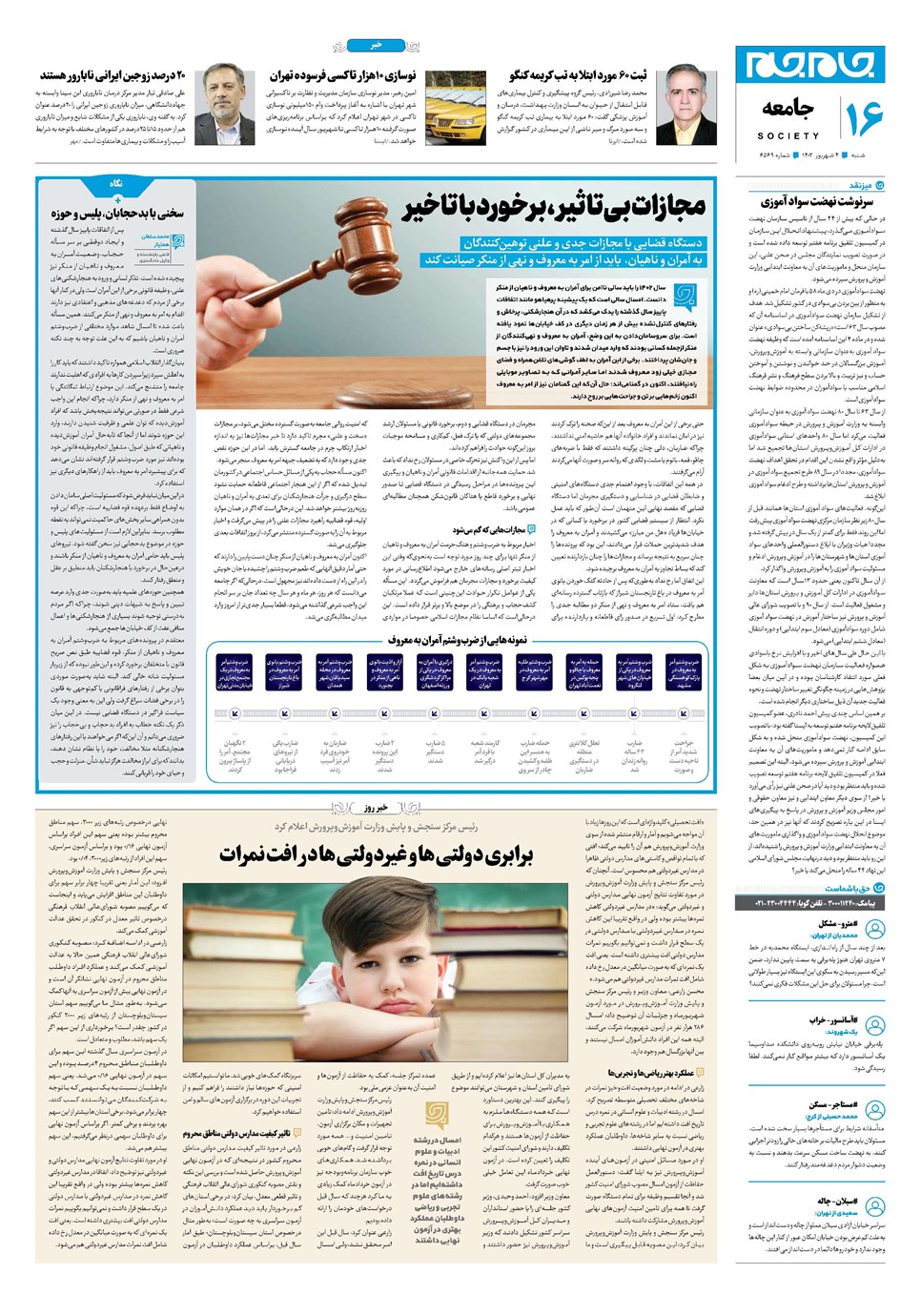 روزنامه تاریخ ۴ شهریور ۱۴۰۲