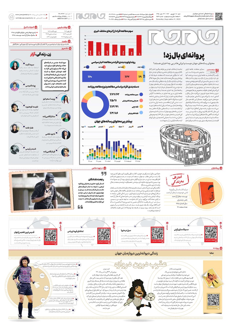 روزنامه تاریخ ۱۸ شهریور ۱۴۰۲