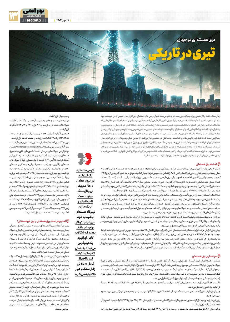 روزنامه تاریخ ۱۷ مهر ۱۴۰۲