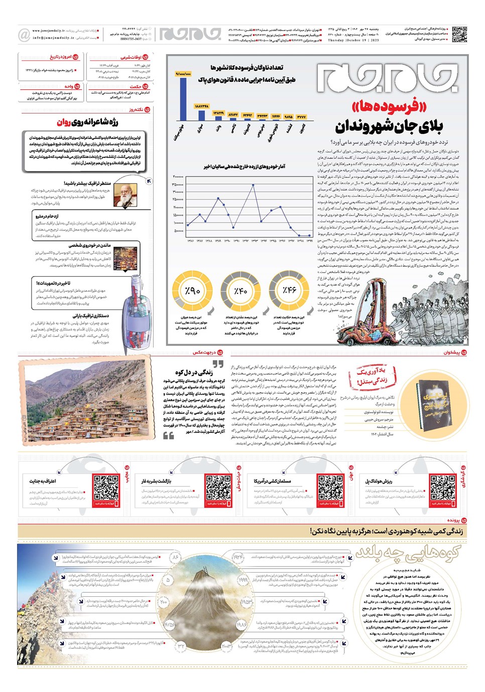 روزنامه تاریخ ۲۷ مهر ۱۴۰۲