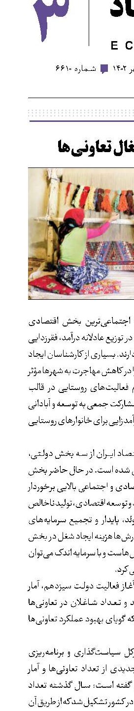بهبود اشتغال تعاونی‌ها