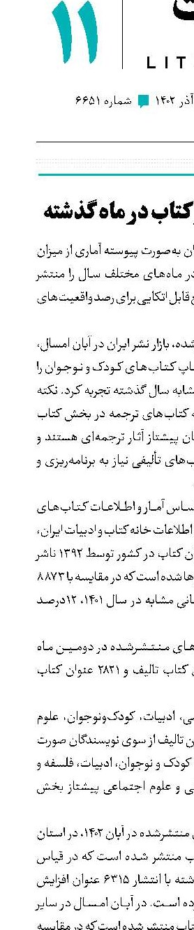  وضعیت بازار کتاب در ماه گذشته