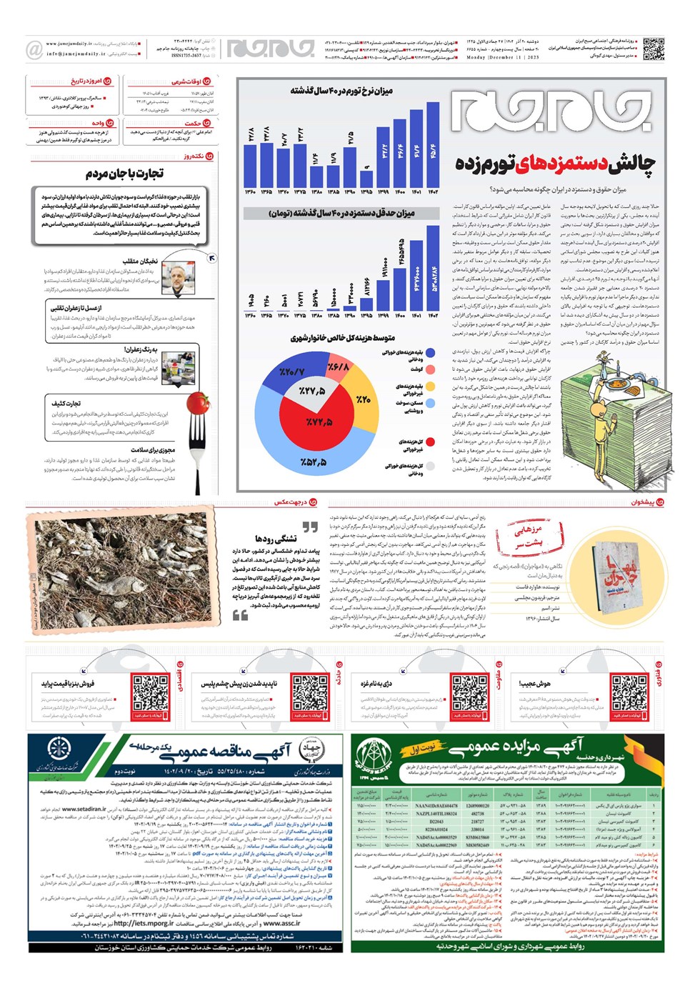 روزنامه تاریخ ۲۰ آذر ۱۴۰۲