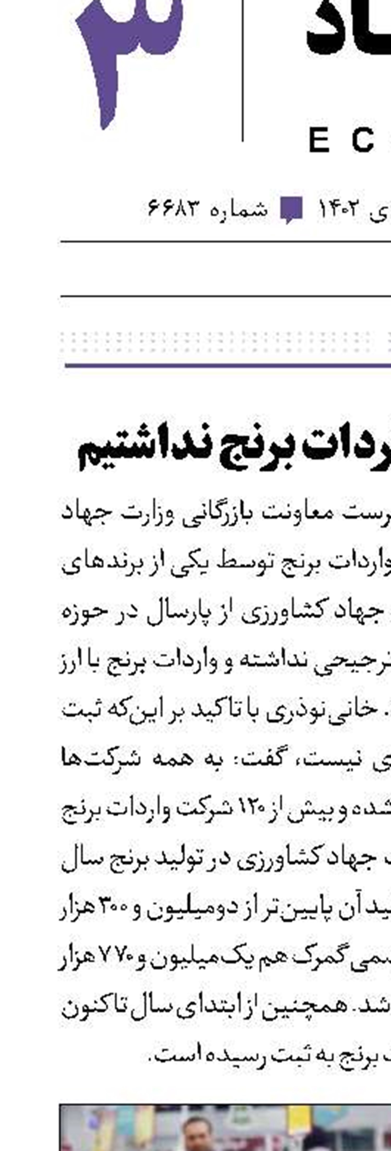 فسادی در واردات برنج نداشتیم