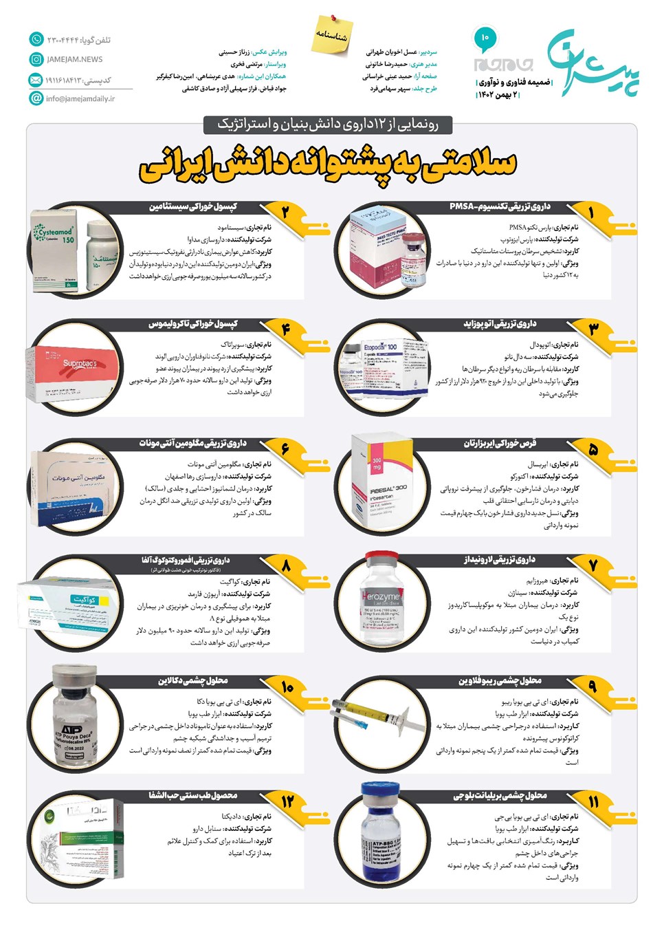 روزنامه تاریخ ۲ بهمن ۱۴۰۲