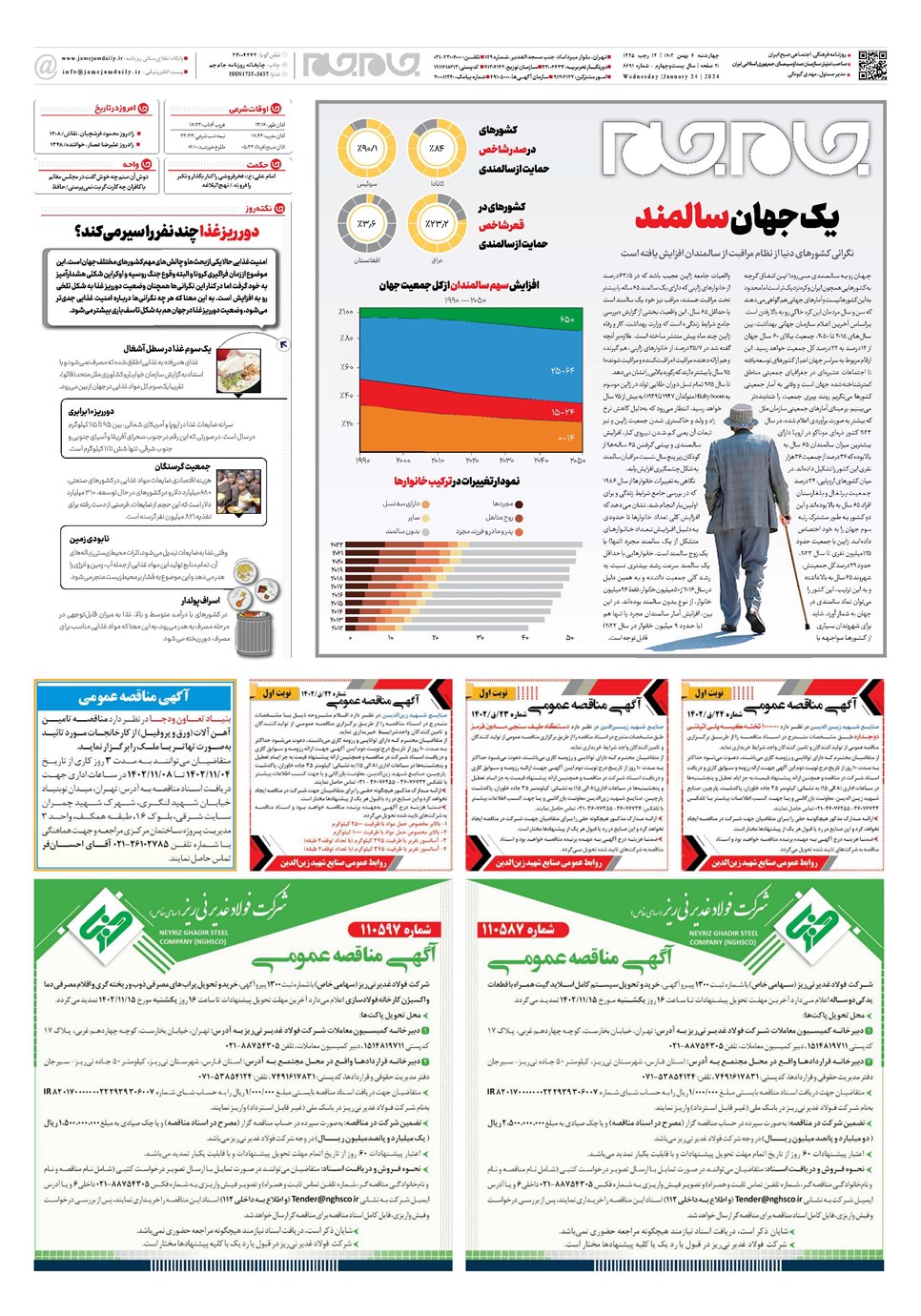 روزنامه تاریخ ۴ بهمن ۱۴۰۲