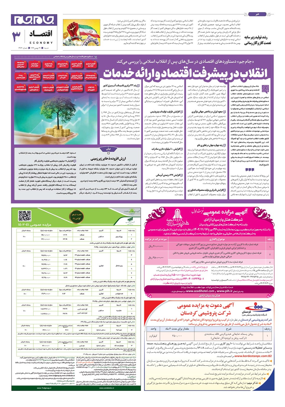 روزنامه تاریخ ۲۱ بهمن ۱۴۰۲