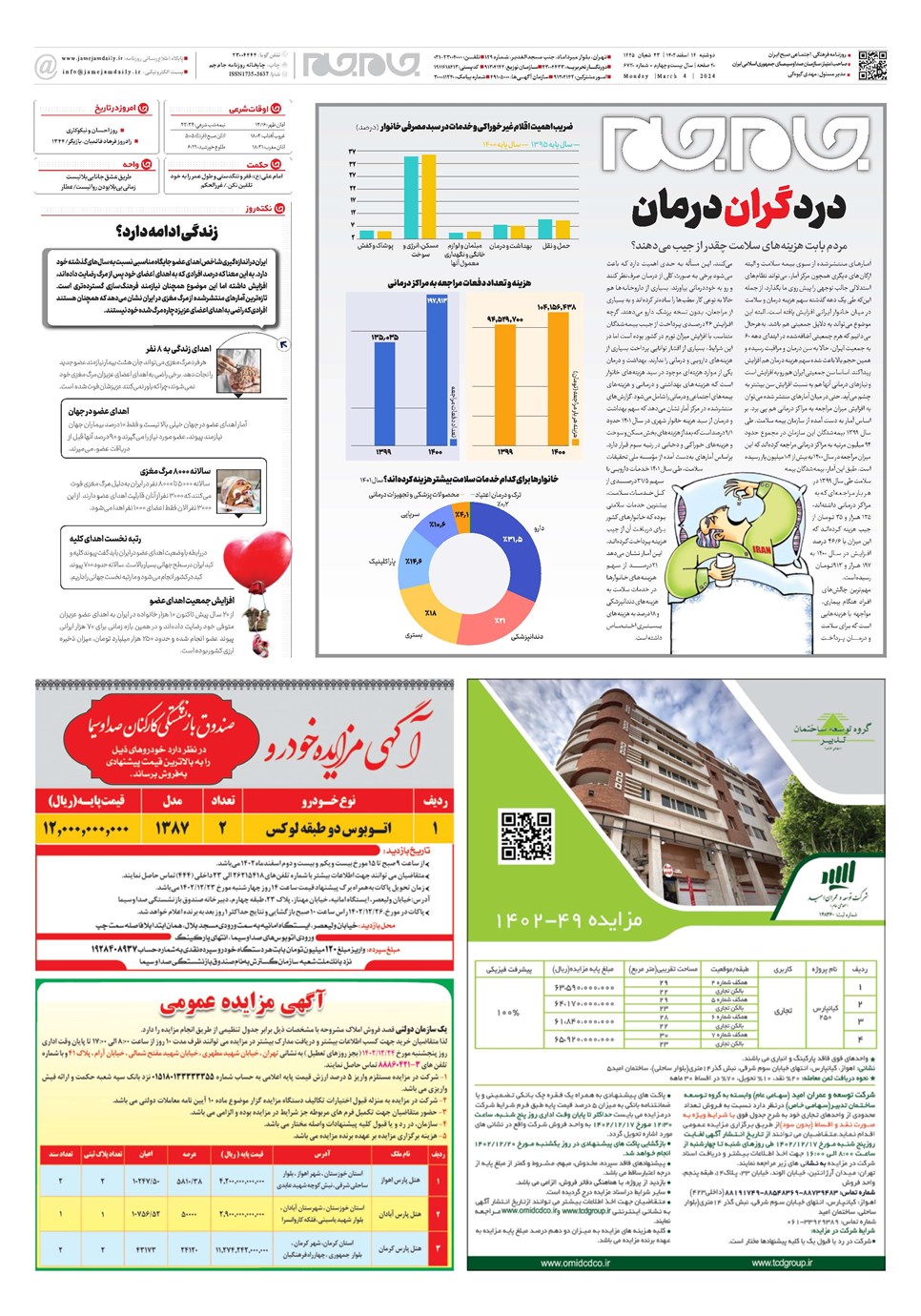 روزنامه تاریخ ۱۴ اسفند ۱۴۰۲