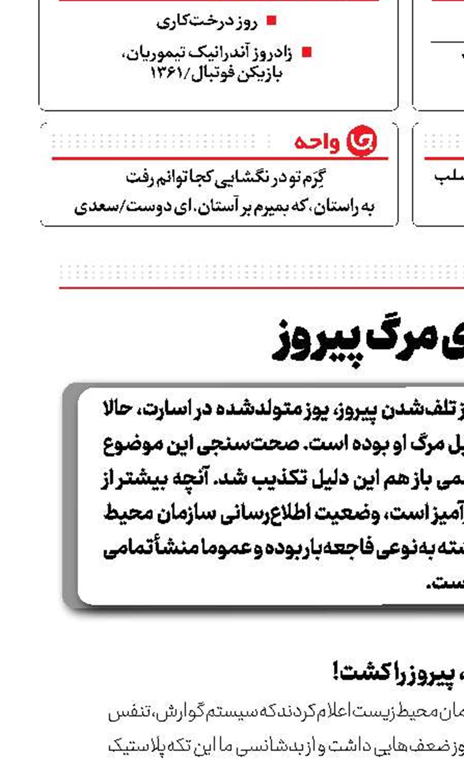ماجرای مرگ پیروز