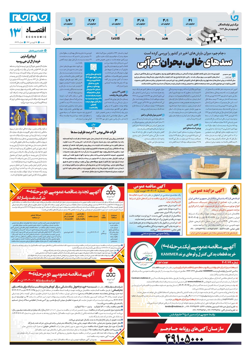 روزنامه تاریخ ۲۵ فروردین ۱۴۰۳
