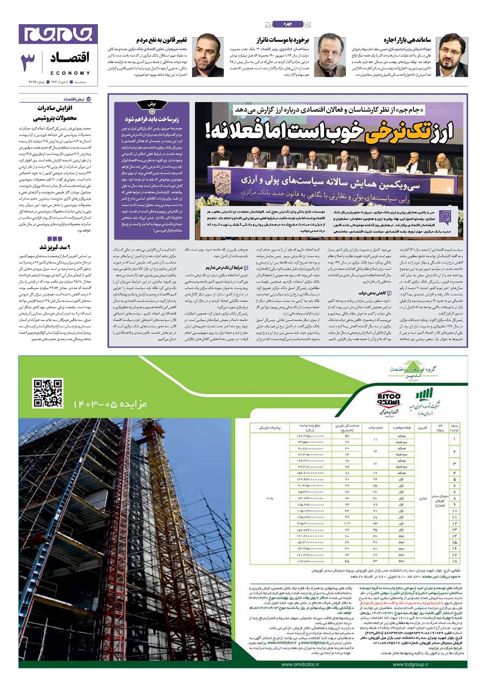 روزنامه تاریخ ۸ خرداد ۱۴۰۳