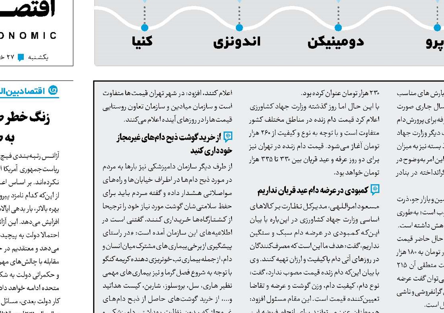 کاهش قیمت گوشت در آستانه عیدقربان