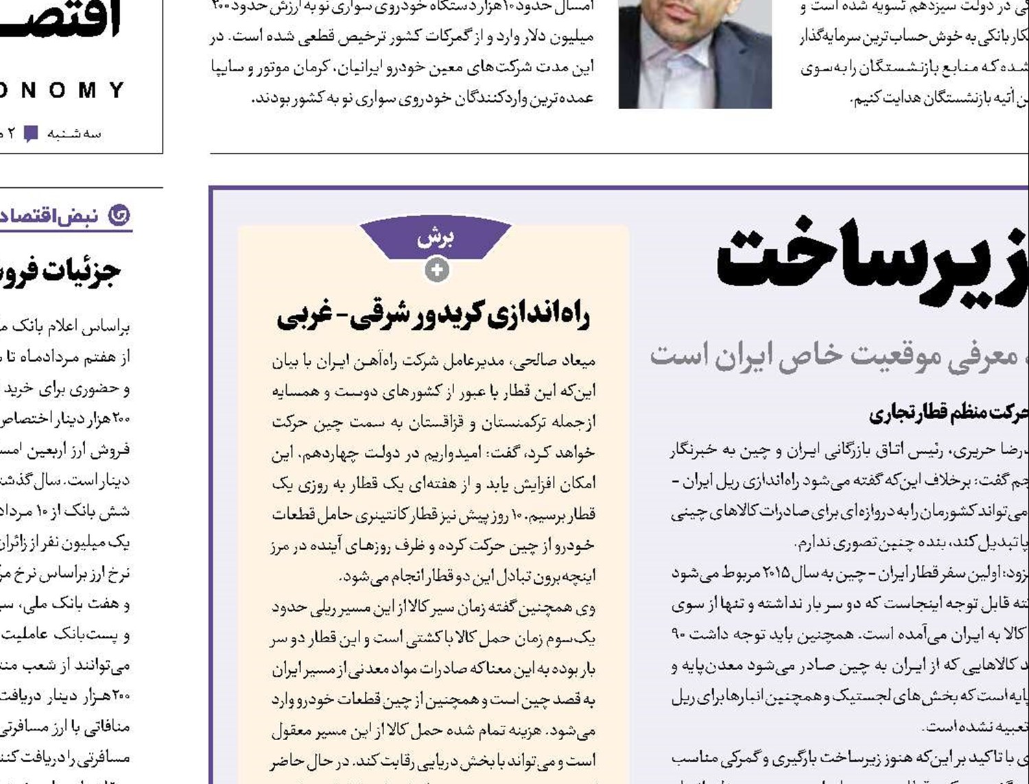 توسعه تجارت ریلی نیازمند زیرساخت