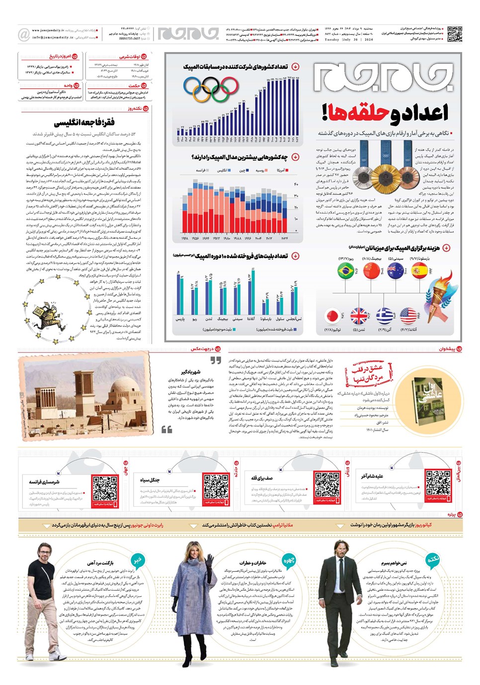 روزنامه تاریخ ۹ مرداد ۱۴۰۳