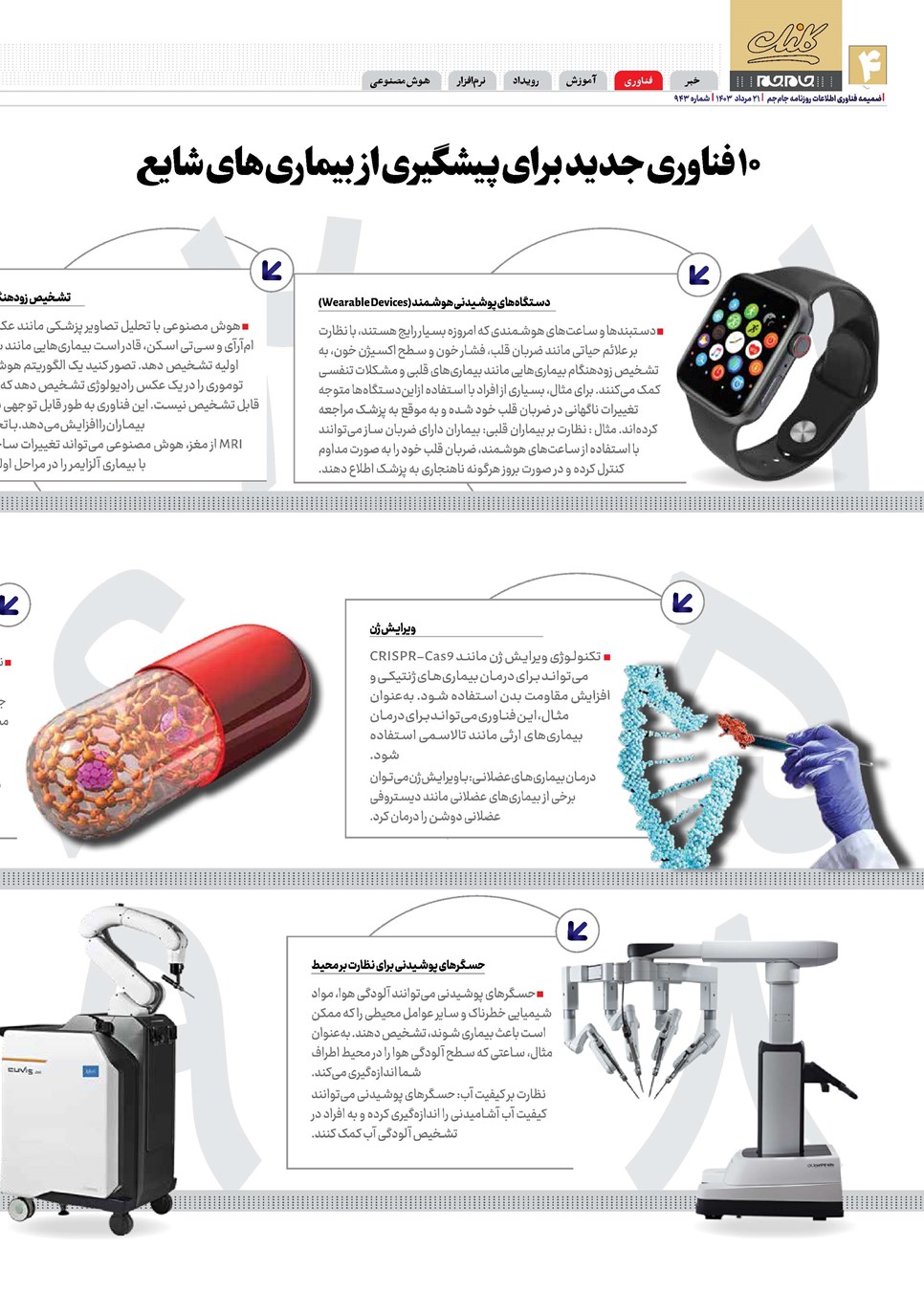 روزنامه تاریخ ۲۱ مرداد ۱۴۰۳