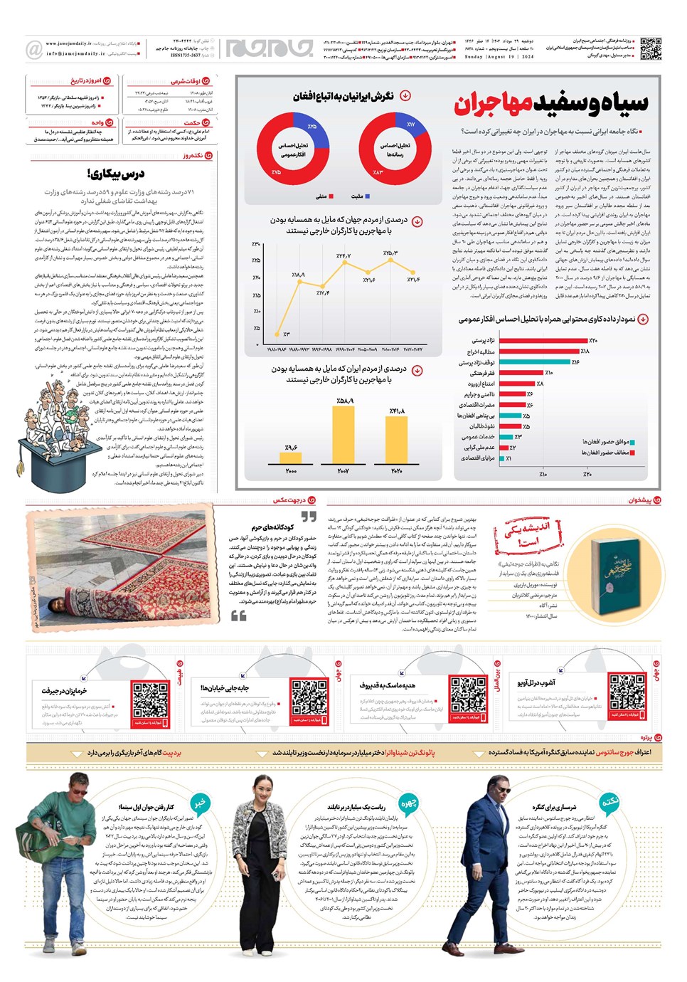 روزنامه تاریخ ۲۹ مرداد ۱۴۰۳