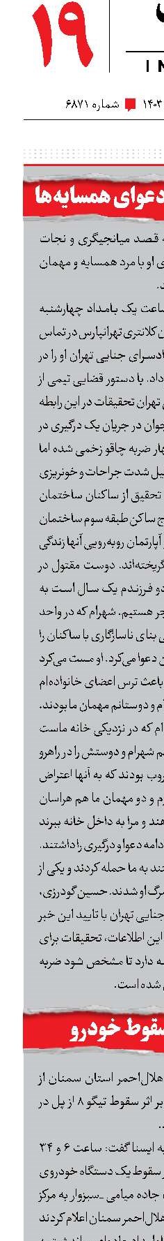 قتل مرد مهمان در دعوای همسایه‌ها 