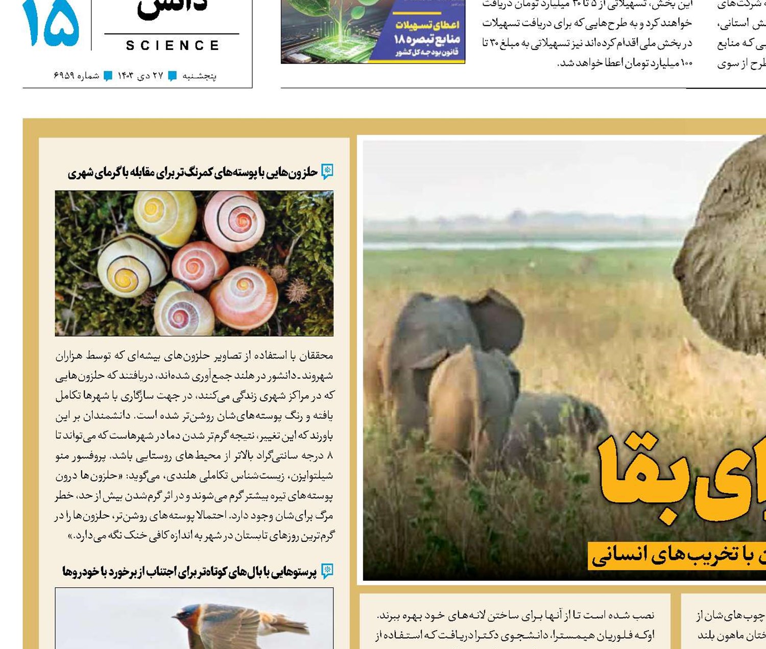 تکامل برای بقا