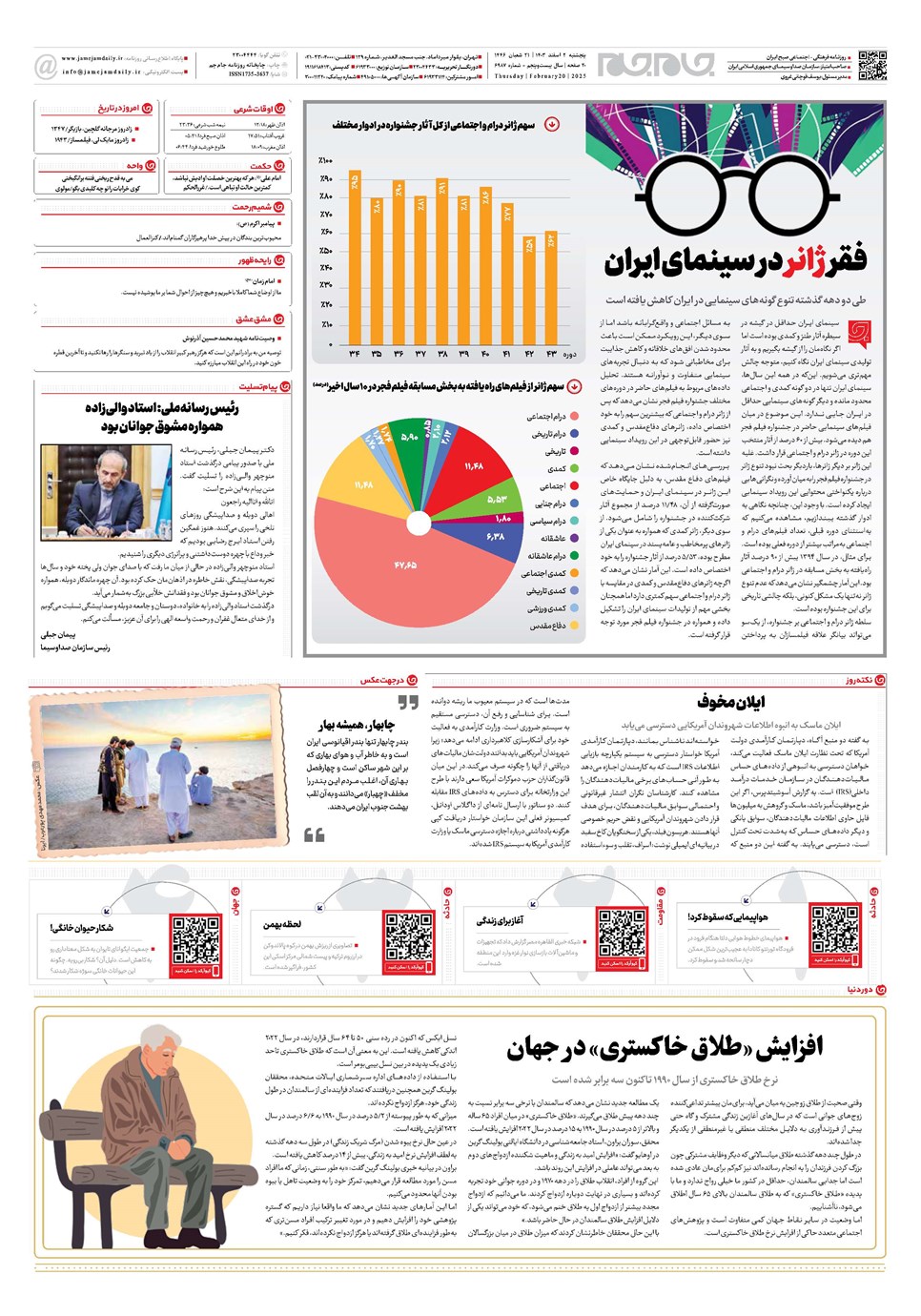 روزنامه تاریخ ۲ اسفند ۱۴۰۳