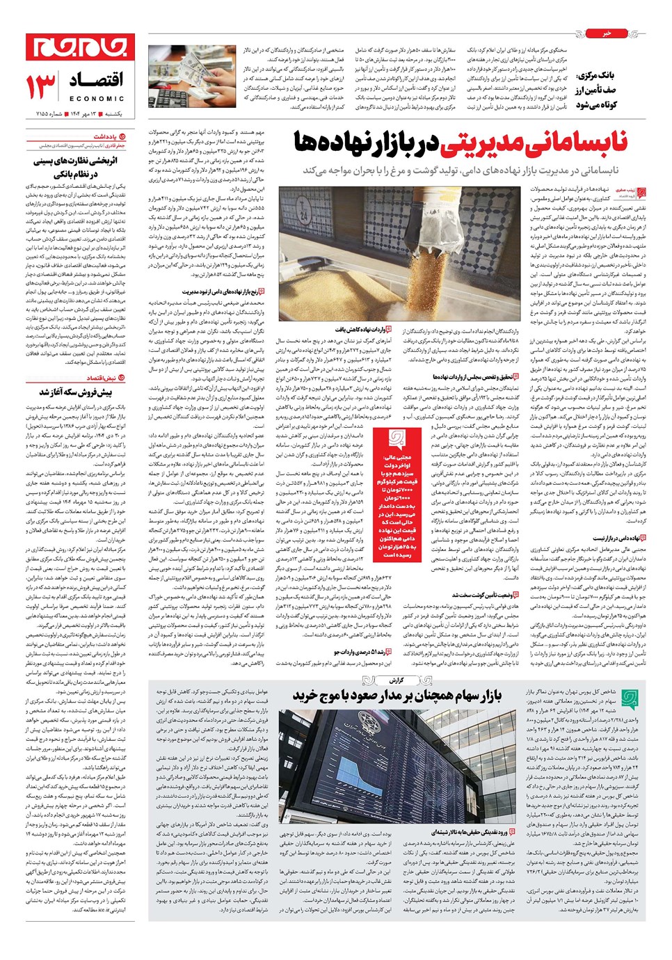 روزنامه تاریخ ۱۴ مهر ۱۴۰۴