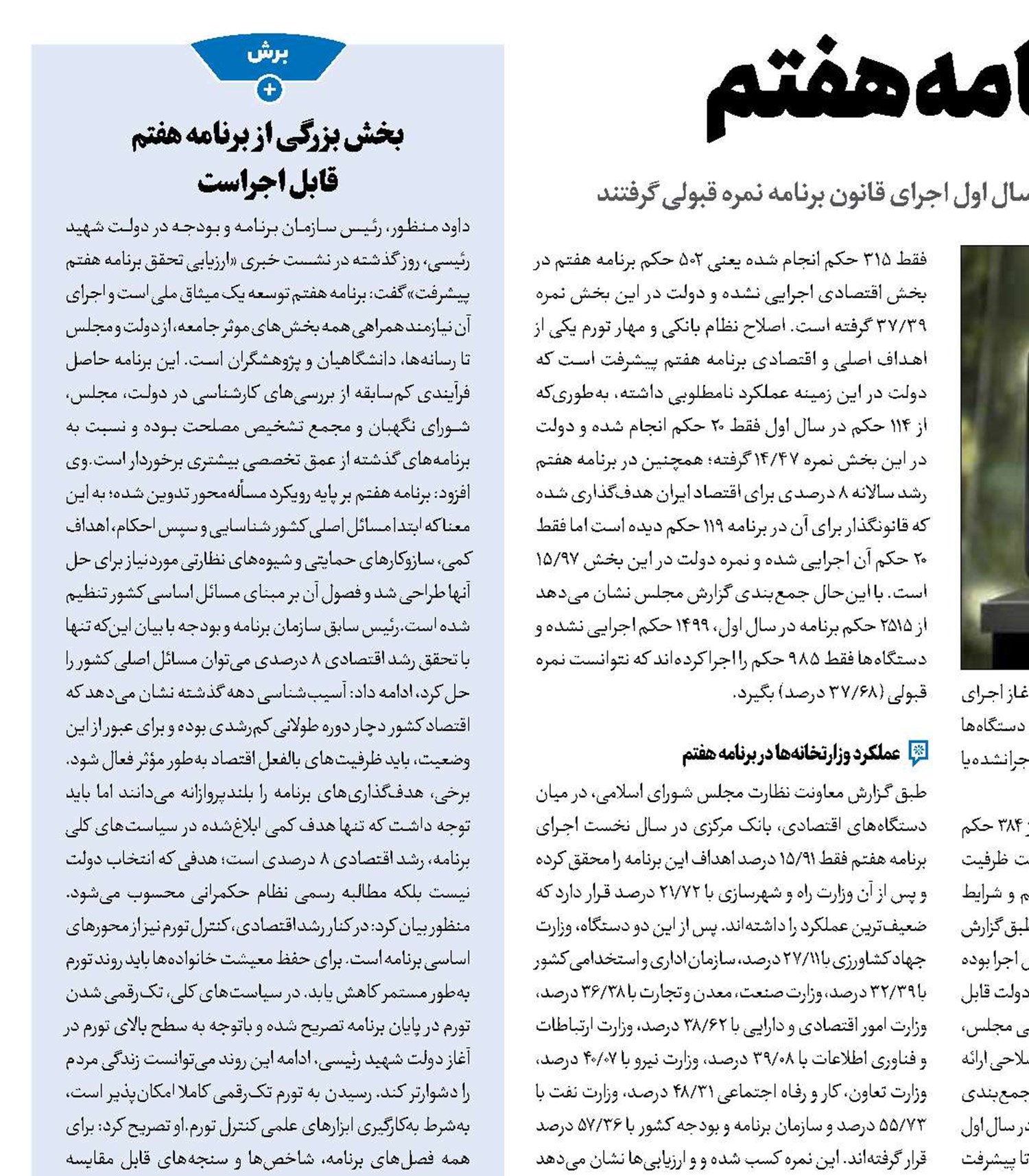 مردودی‌های برنامه هفتم