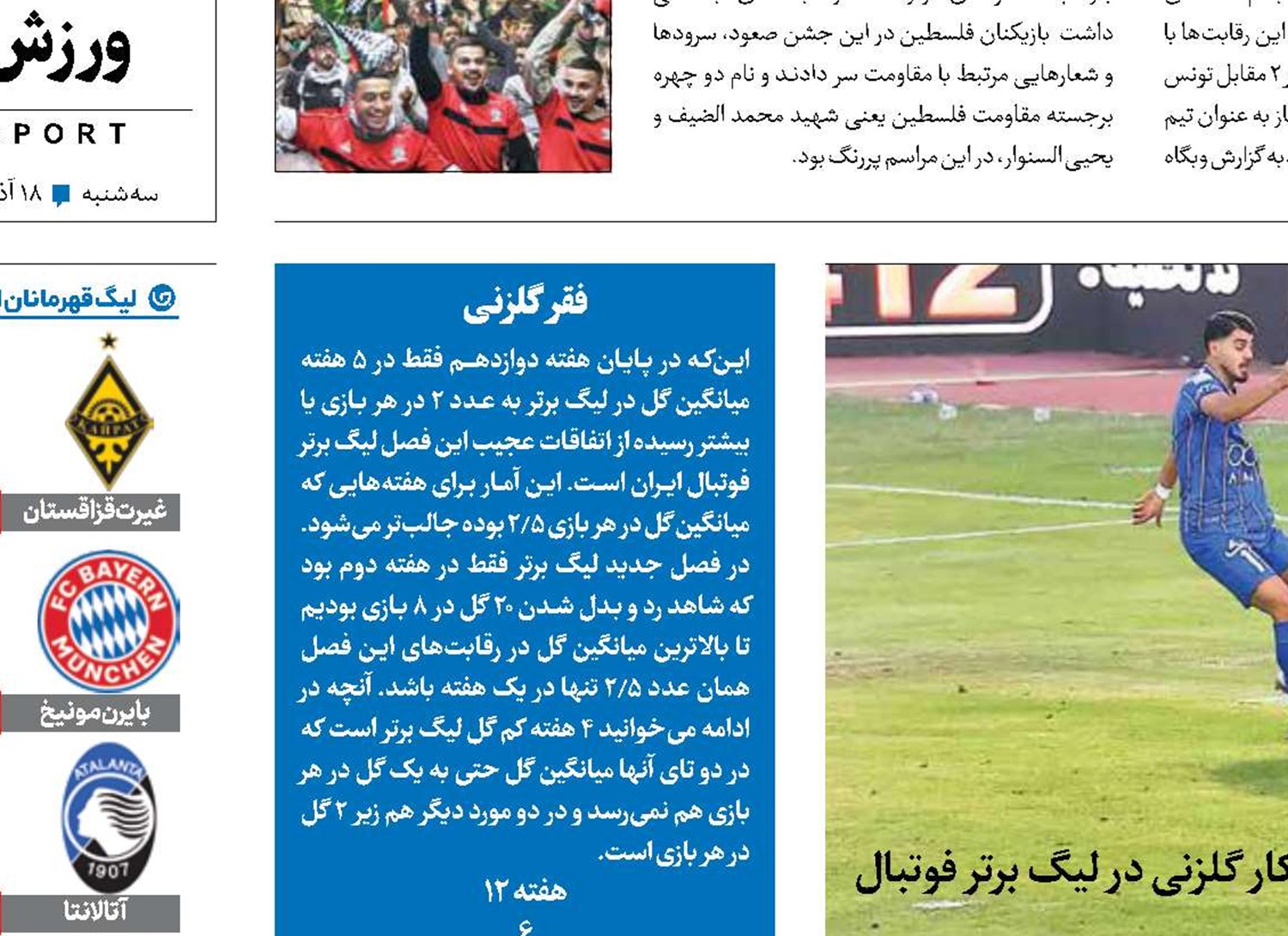 رقابت شدید گل‌نزن‌ها