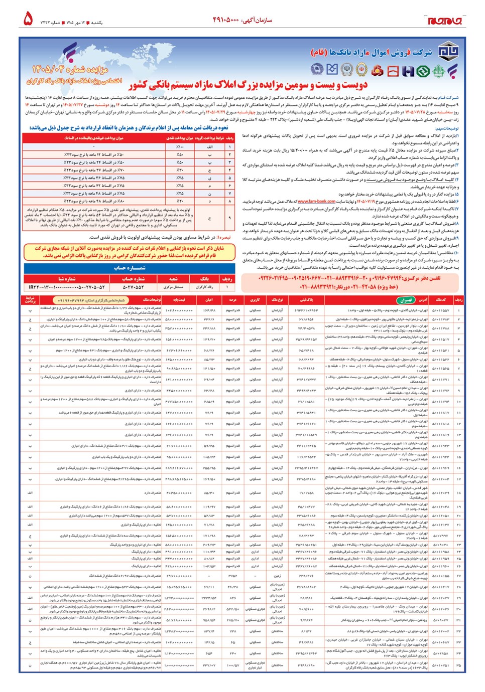 روزنامه تاریخ ۱۲ مهر ۱۴۰۵